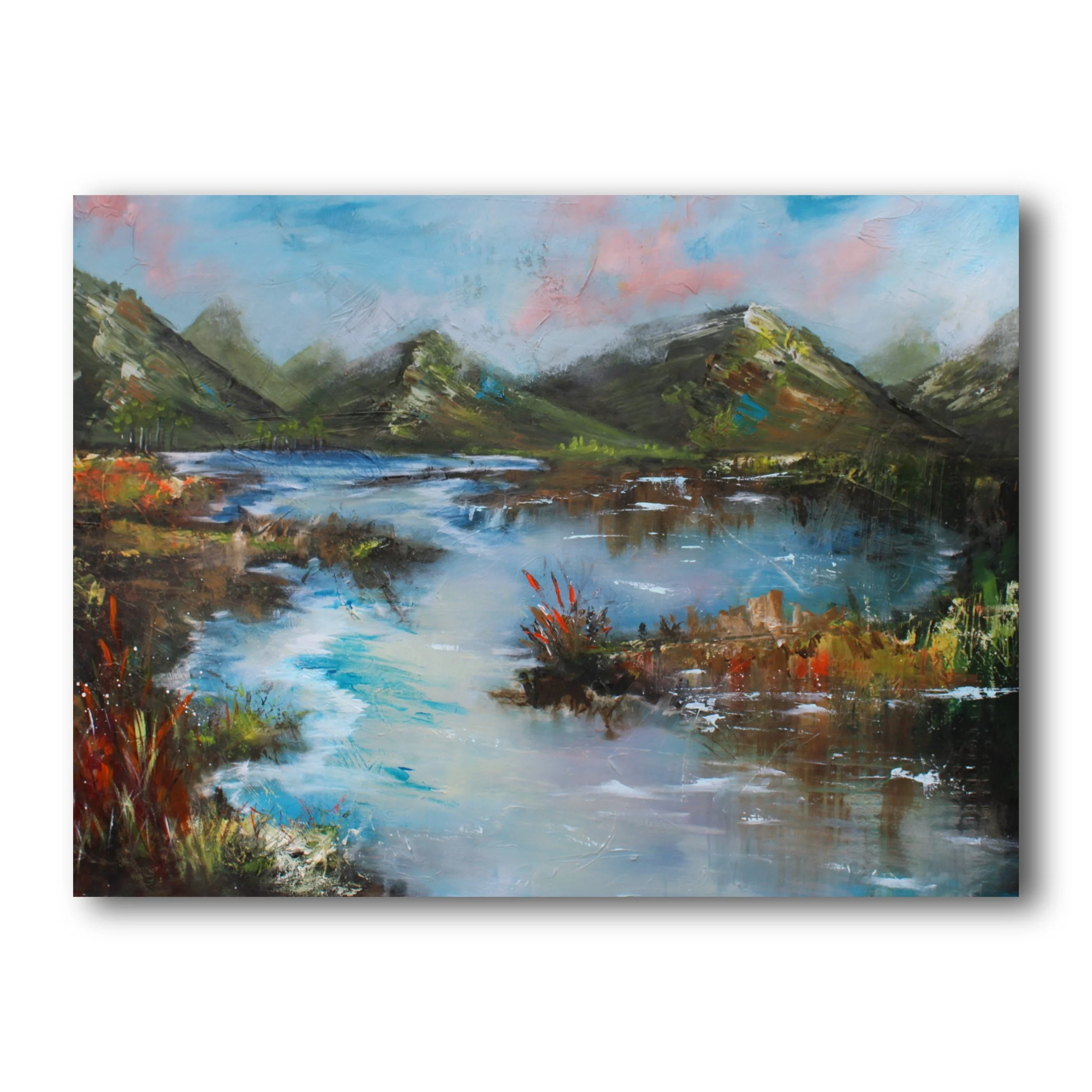 "Silent loch, Endless sky" - 30x40inch Acrylics on canvas