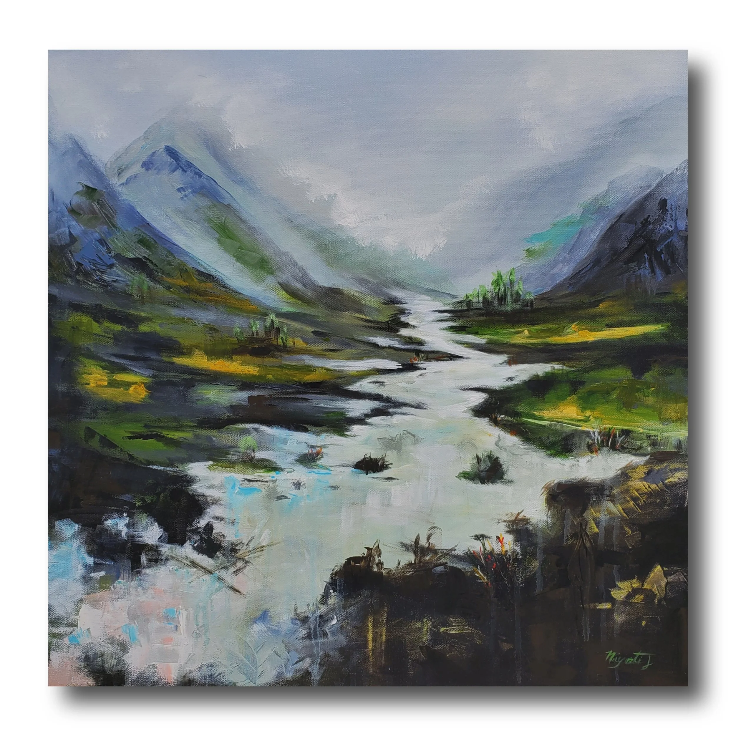 "Whispering River" - 24x24in - Acrylics on canvas (Sold)