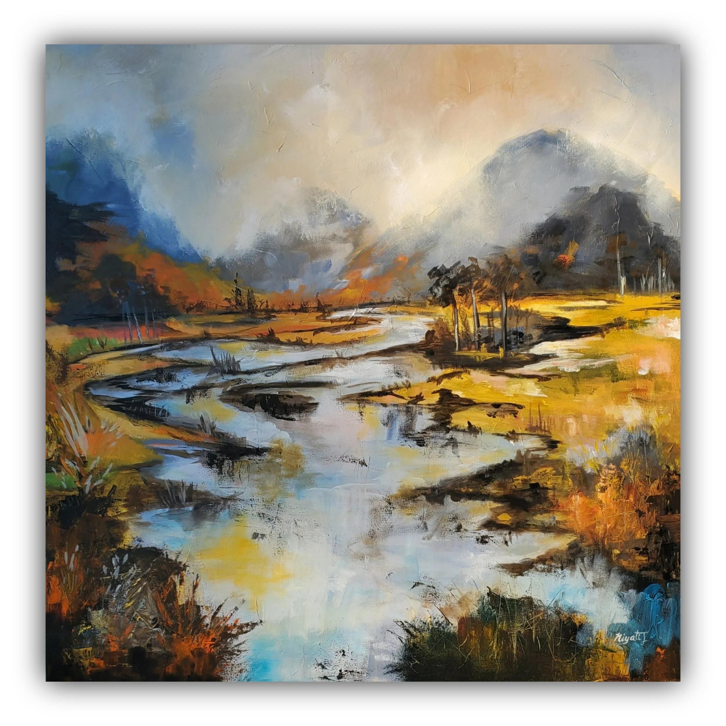 "Golden Country"- 36x36 inch Acrylics on canvas (click here)