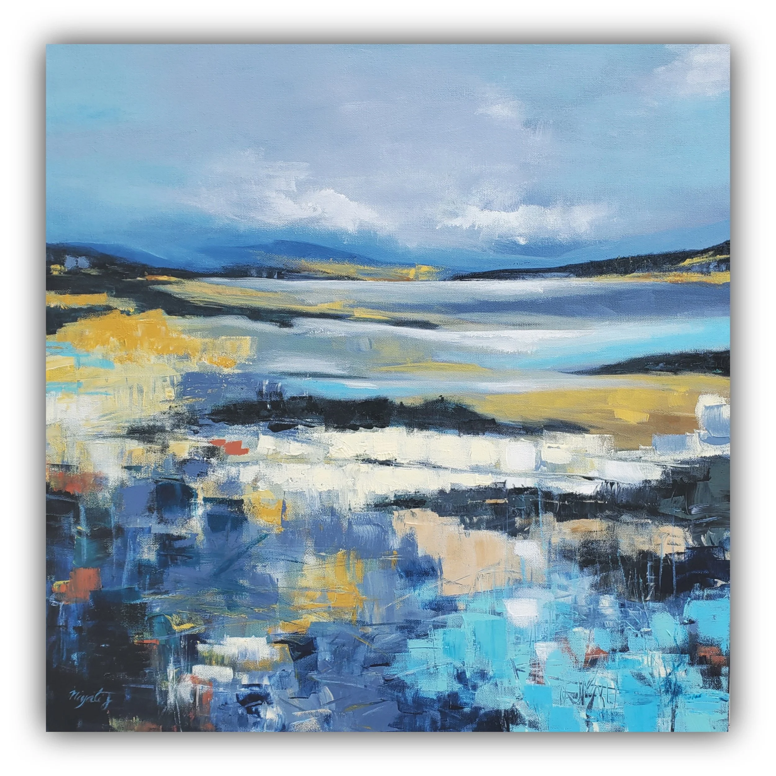 Whispers across the water - 24x24 inch - Acrylics on canvas