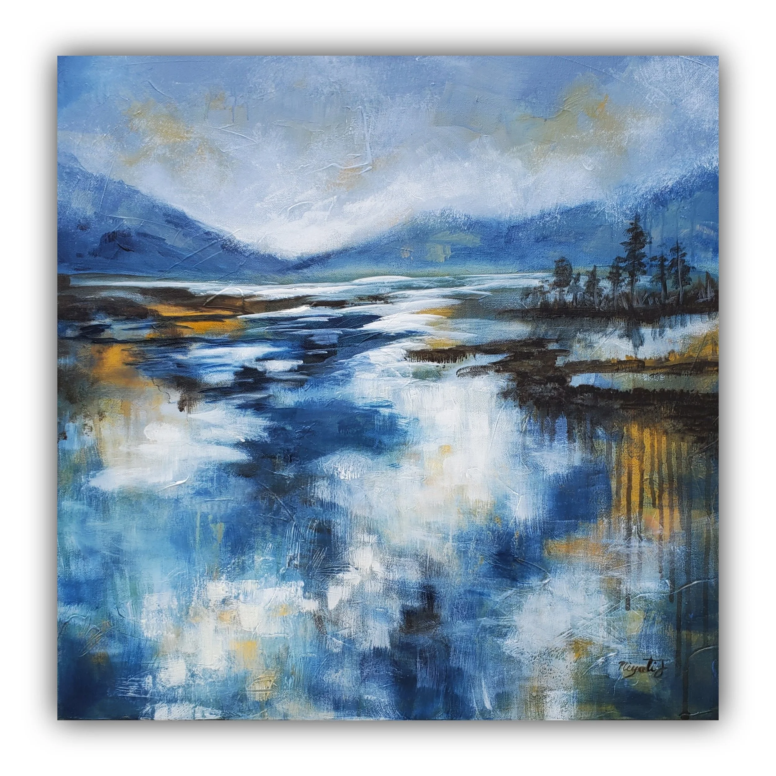 Light on water - 24x24inch - Acrylics on canvas