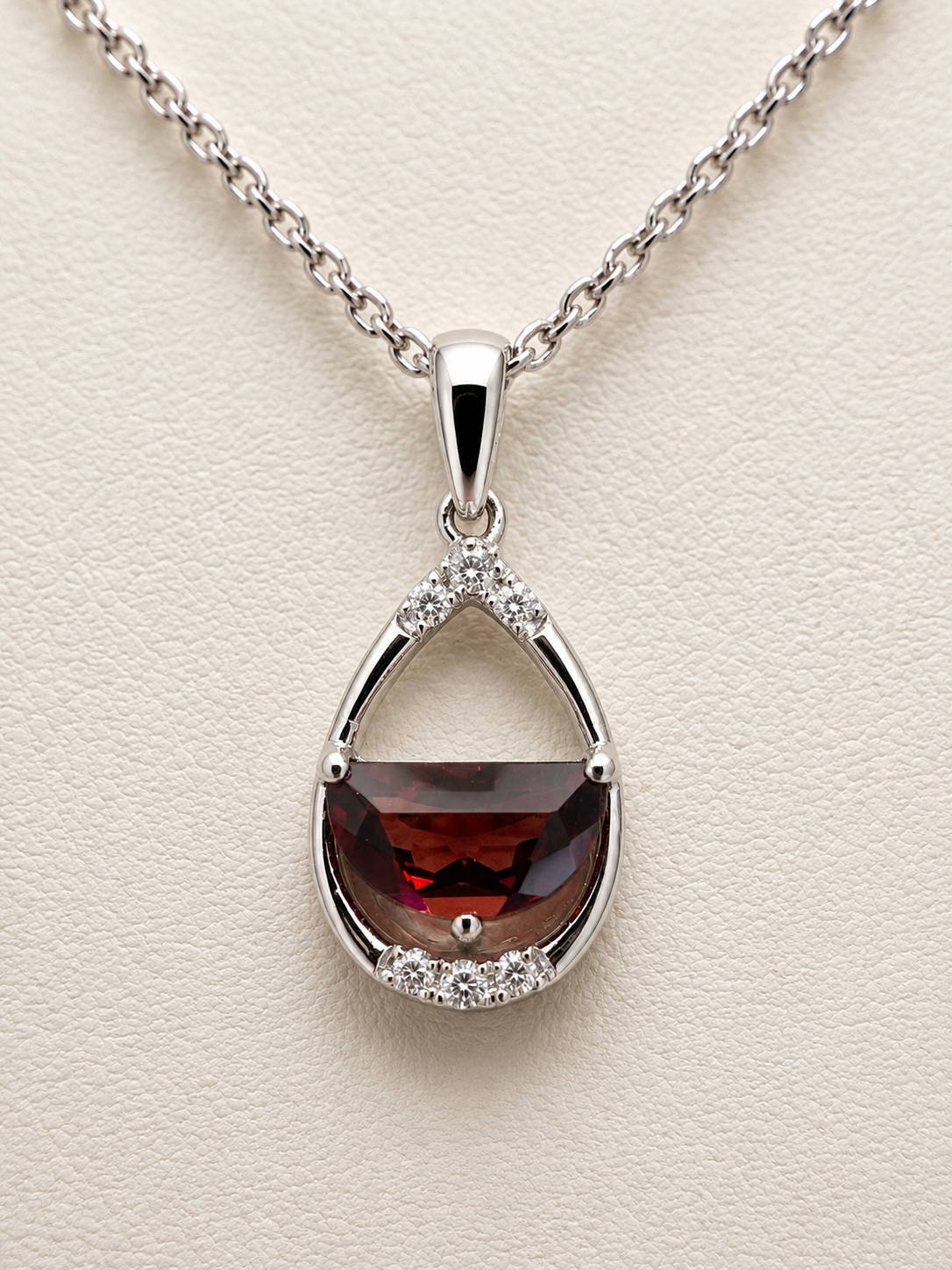 Half moon garnet pendant