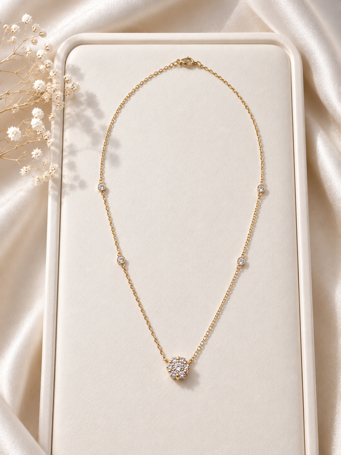 Diamond blossom necklace