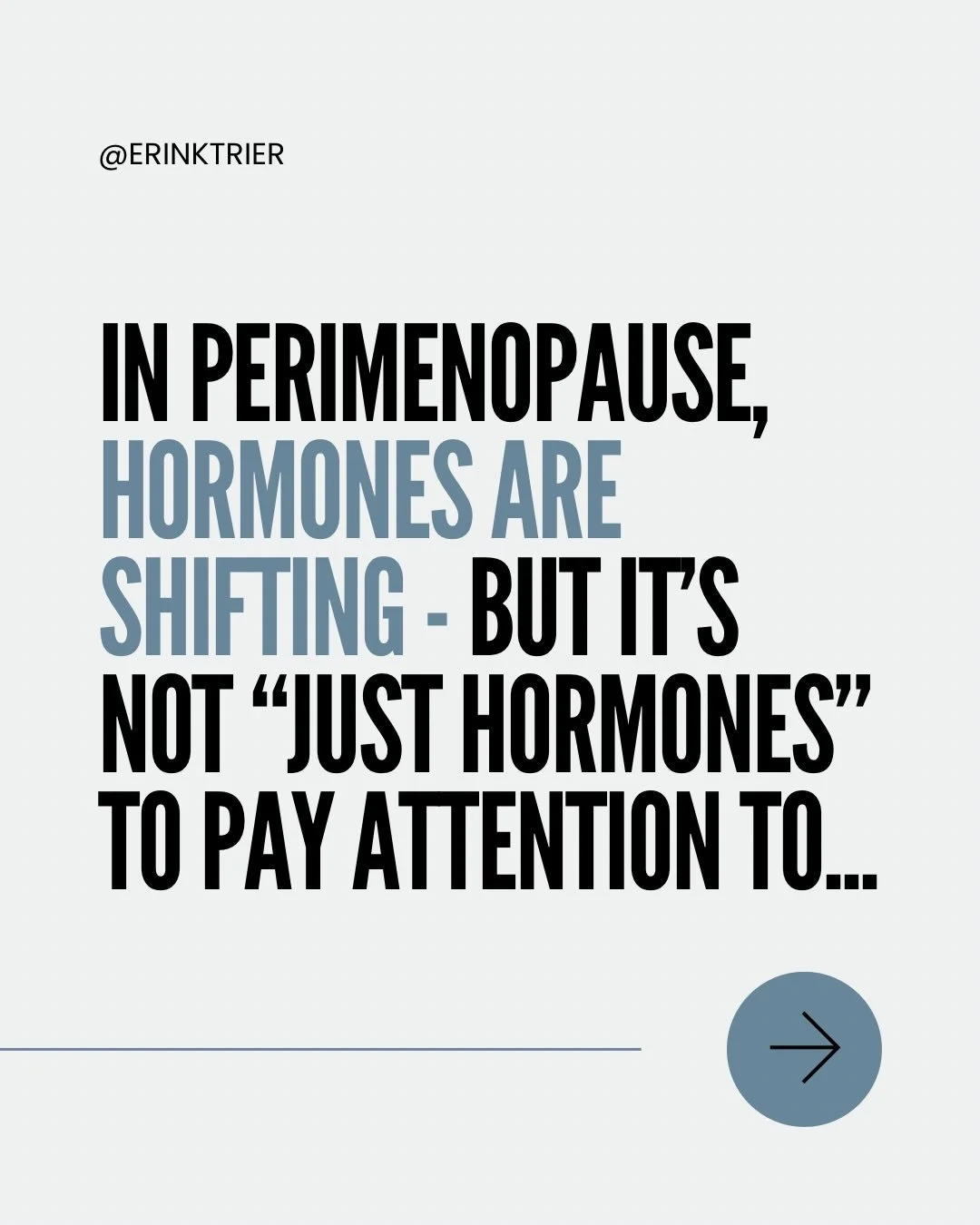 Perimenopause isn&rsquo;t &ldquo;just about hormones&rdquo;.

Yes, they&rsquo;re shifting like crazy&hellip;
But so is your nervous system, metabolic health, sleep, brain and recovery capacity.

When you only focus on &ldquo;fixing hormones,&rdquo;
y