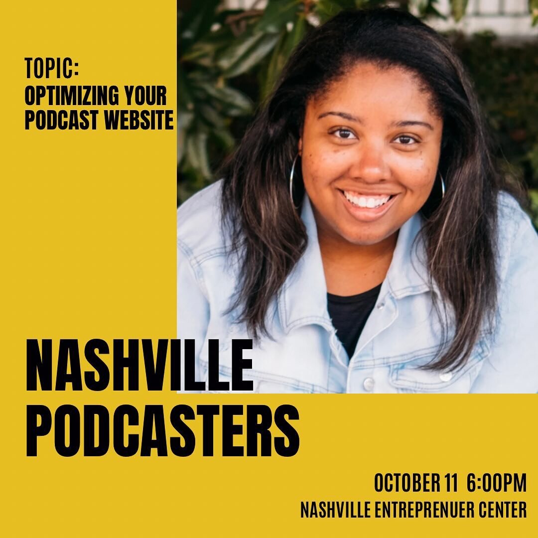 Sow Good Creative owner, @rishaleondra, will be speaking at this month&rsquo;s Nashville Podcasters event! Come get info on how to optimize your website for your podcast. Free event at the @entrecenter! October 11 at 6pm 🎙️