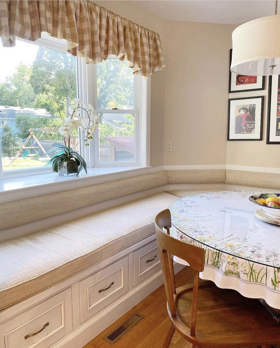 Breakfast Nook Fabric Reupholstery