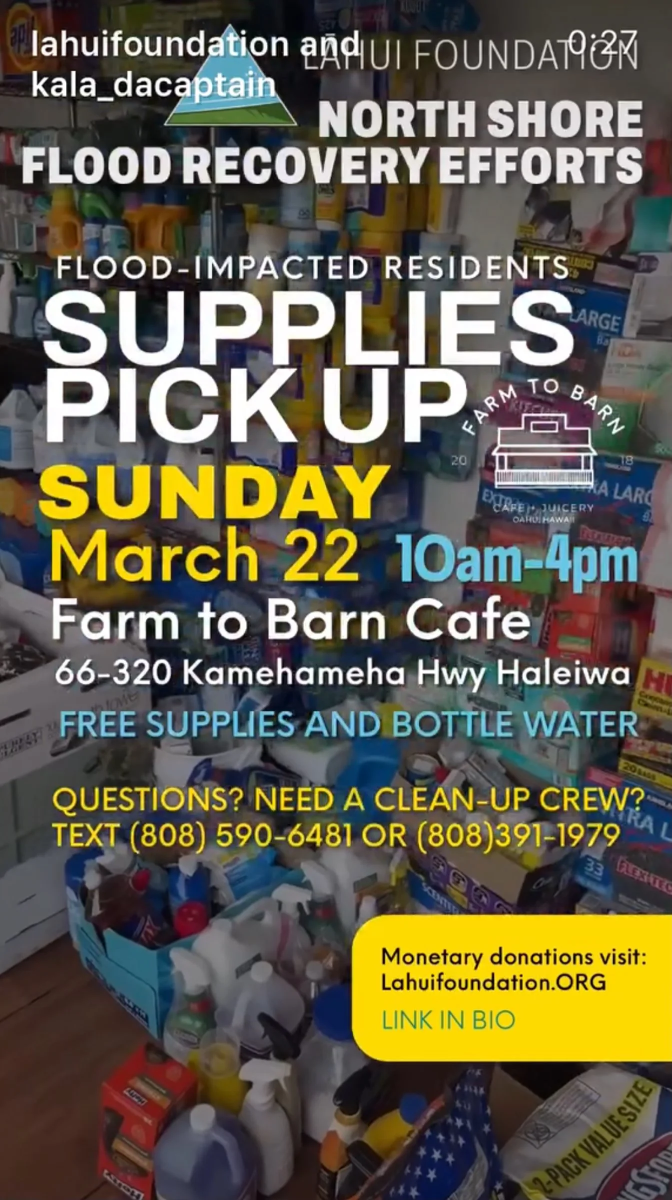 PSA: Flood-Impacted Residents SUPPLIES PICK UP