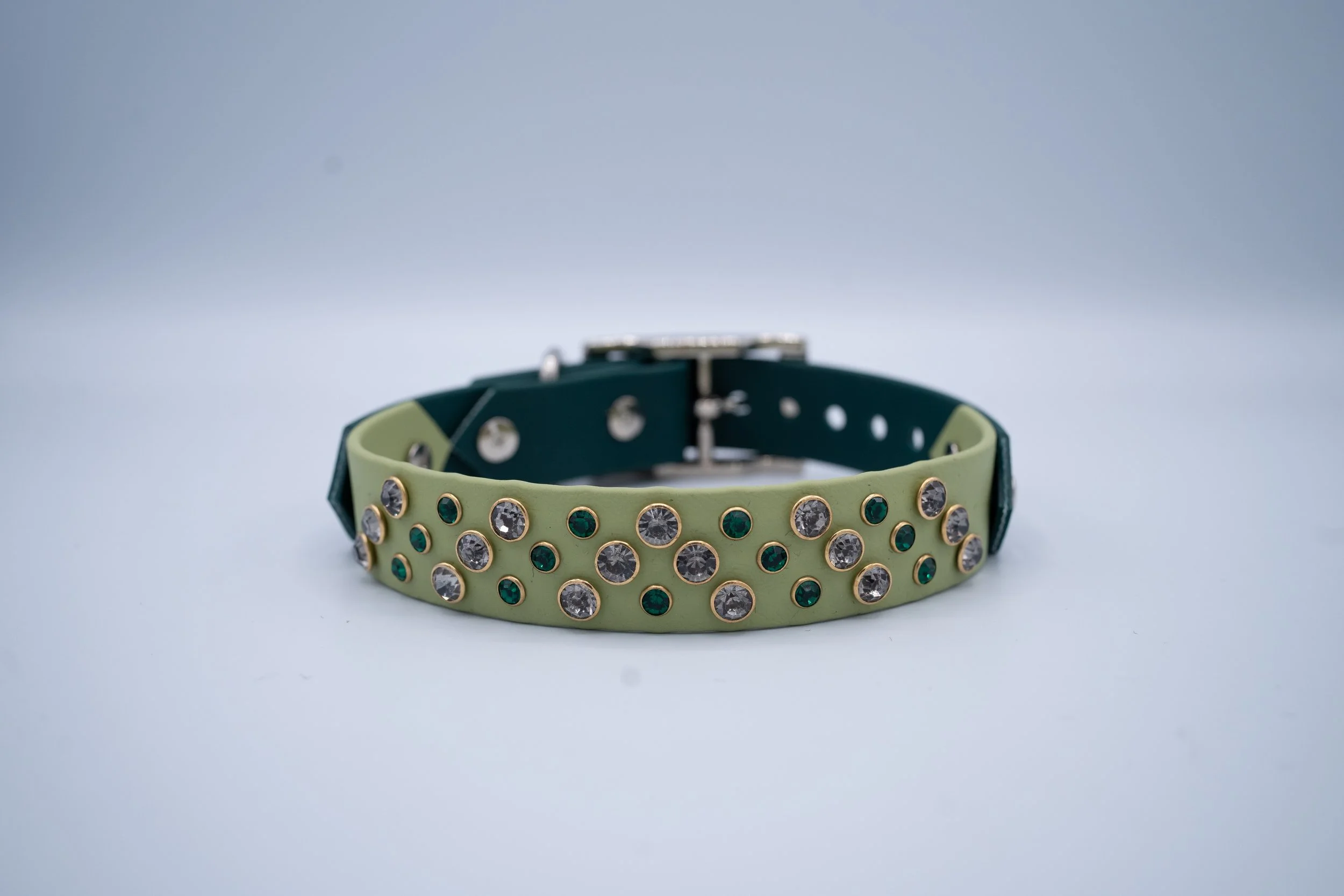 13 - 15" Inches / 1" Foggy Green, Evergreen Biothane Dog Collar