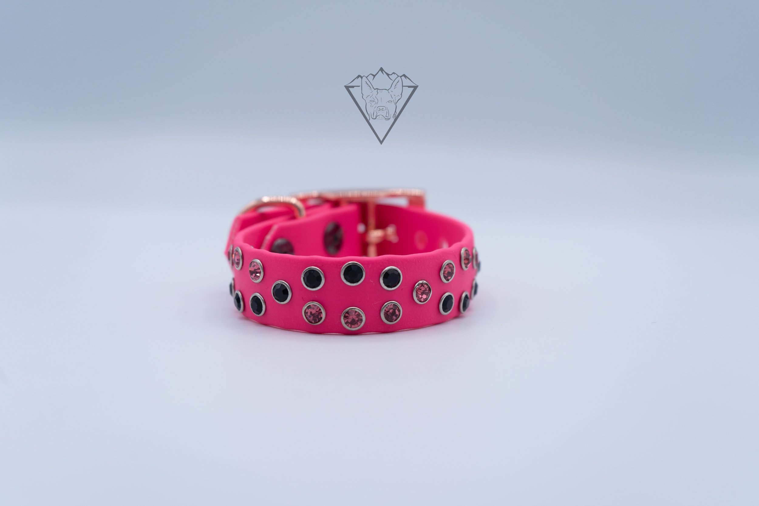 7 - 9" Inches / 3/4" Hot Pink Biothane Dog Collar, Waterproof, Durable, Smell Proof, Easy to Clean Vegan Leather, Bling Collar