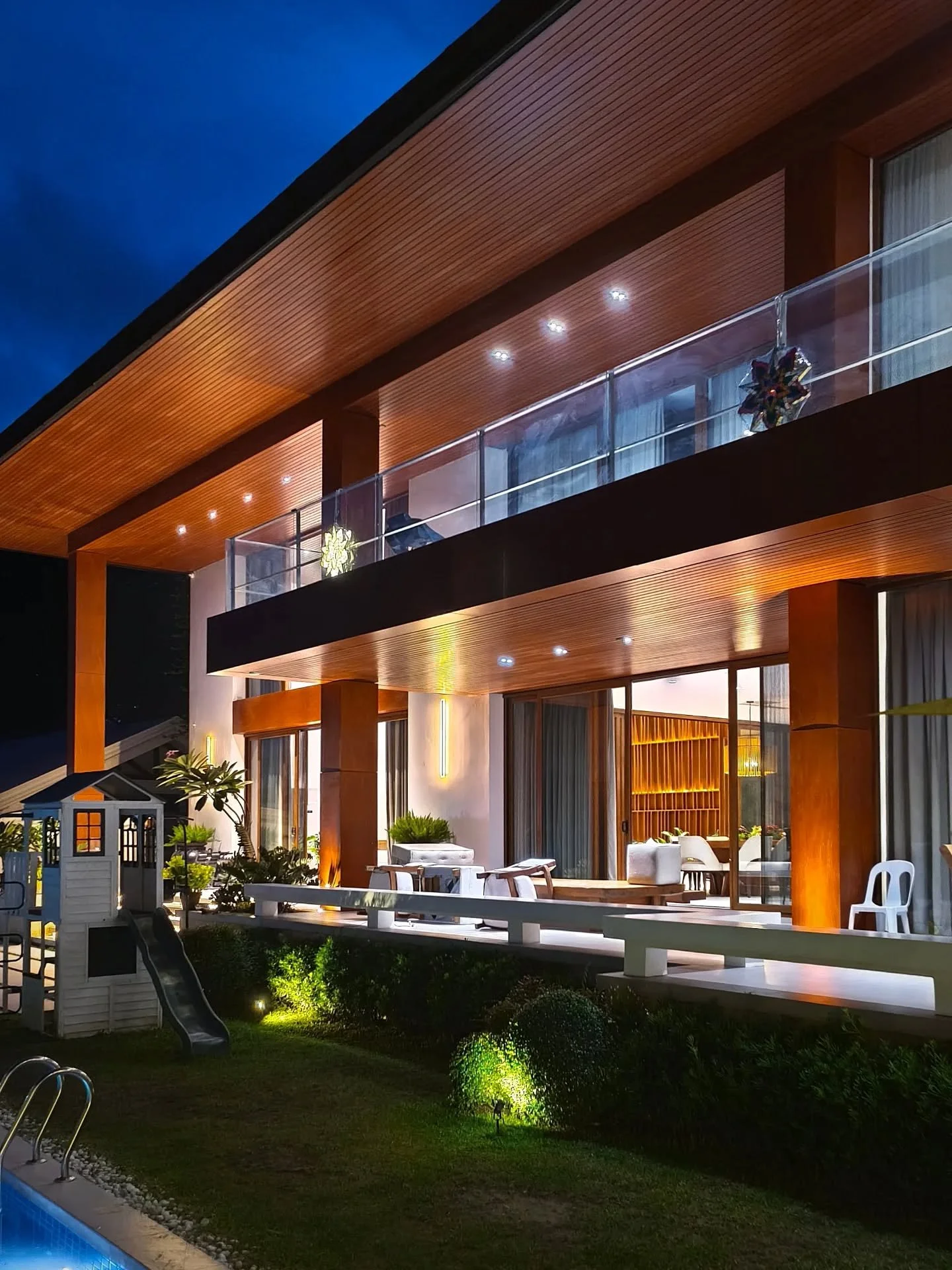 Shoji House at night

Architecture, interior, &amp; garden design by Blasco
Construction by Grandblocks

Discover more at www.blascoarchitects.com
Blasco Architects, Cagayan de Oro City

#housedesign #househunting #housegoals