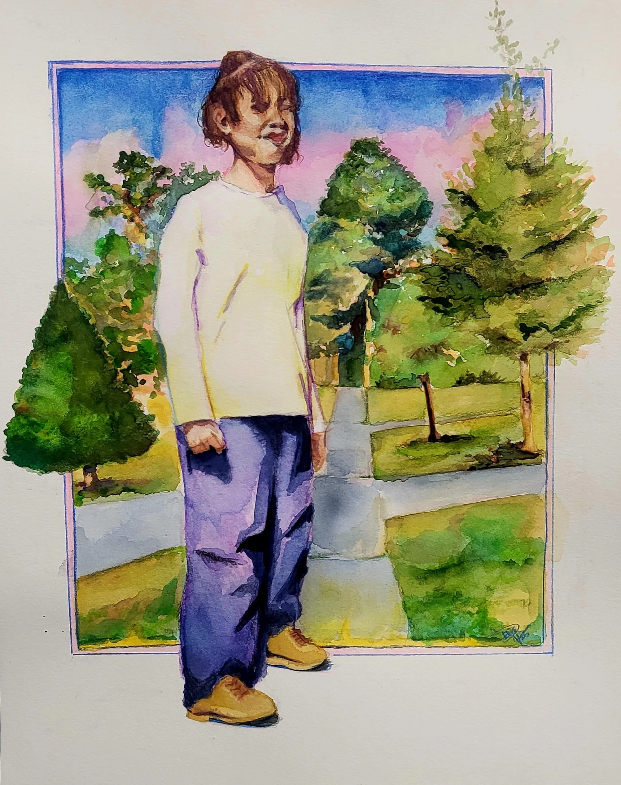 9X12 "Andy" Watercolor and Colored Pencils 2025