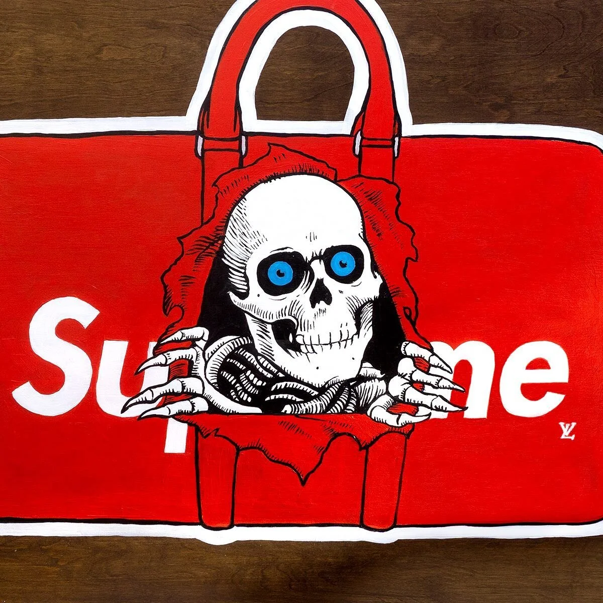 Supreme Rip. 
Acrylic on wood 
48&rdquo; H x 48&rdquo; W x 1.75&rdquo; D