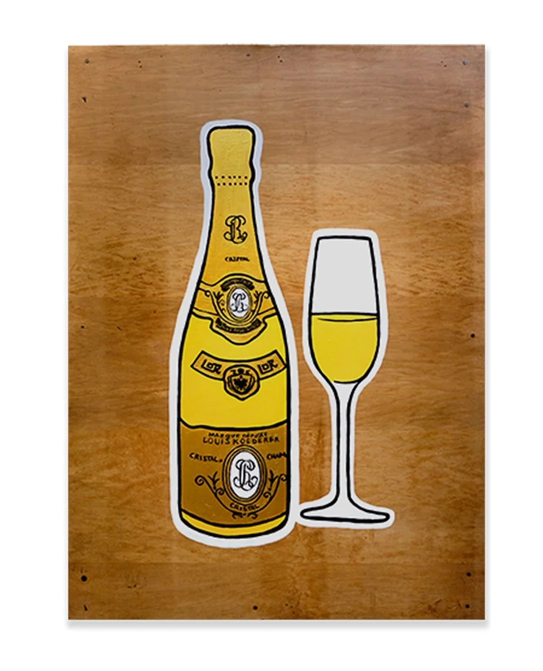 Pour Another.
Acrylic on wood
44&rdquo; H x x1.25&rdquo;D