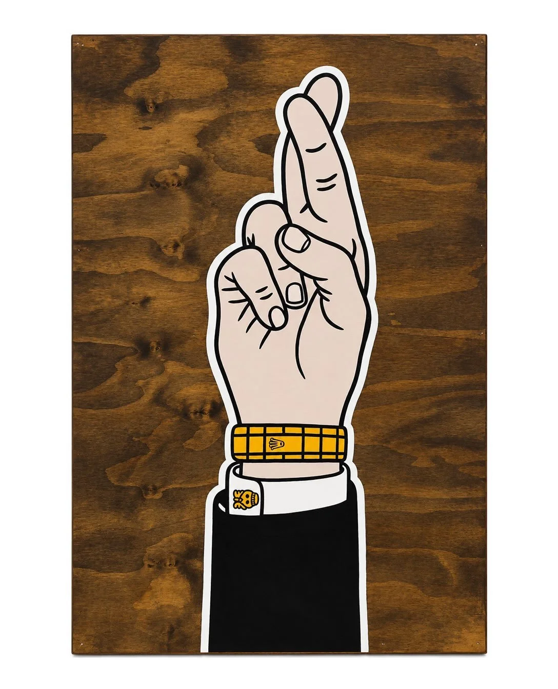 Just Kidding.
Acrylic on wood
48&rdquo; H &times; 31.75&rdquo; W&times; 1.75&rdquo; D
