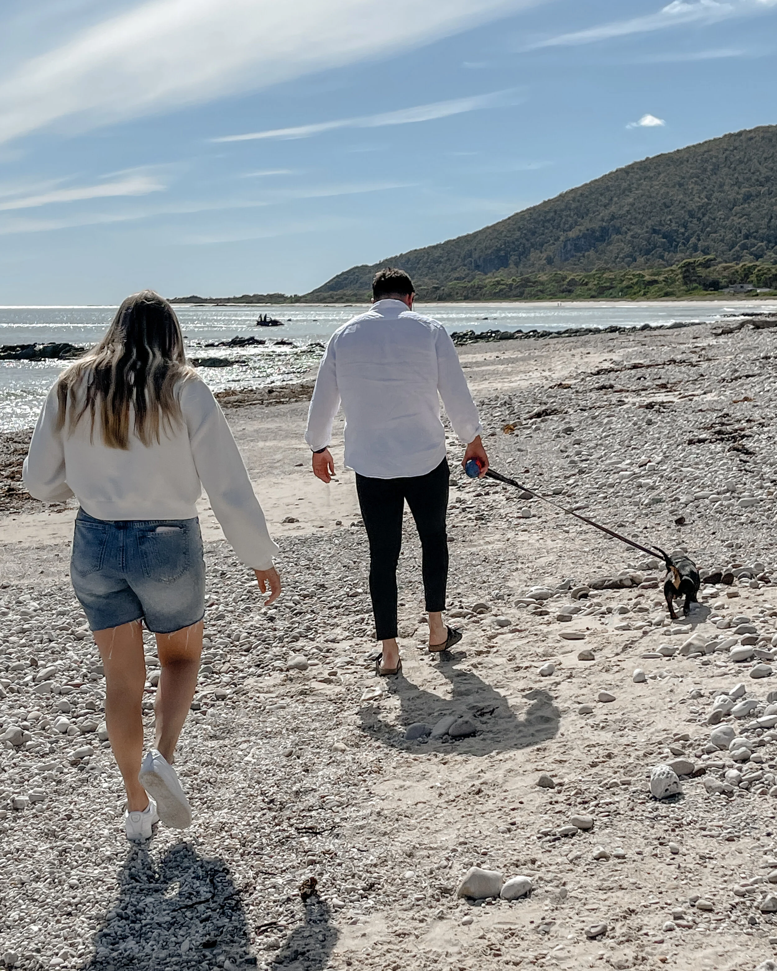 Exploring on dog friendly Sisters Beach