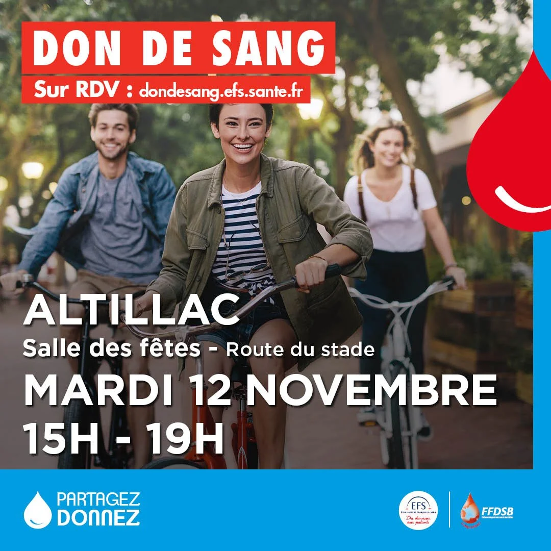 Don de sang - ALTILLAC - Mardi 12 novembre