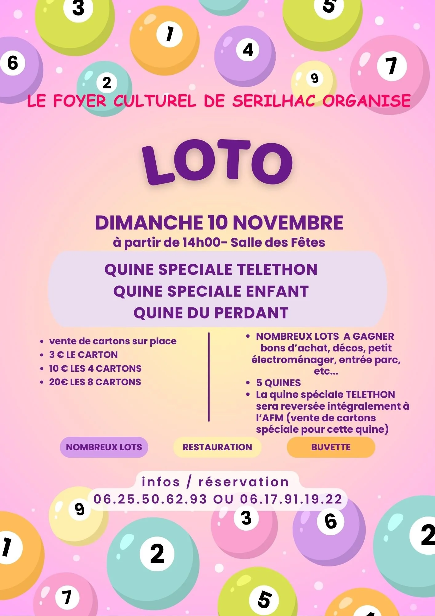 LOTO à Sérilhac - Dimanche 10 novembre