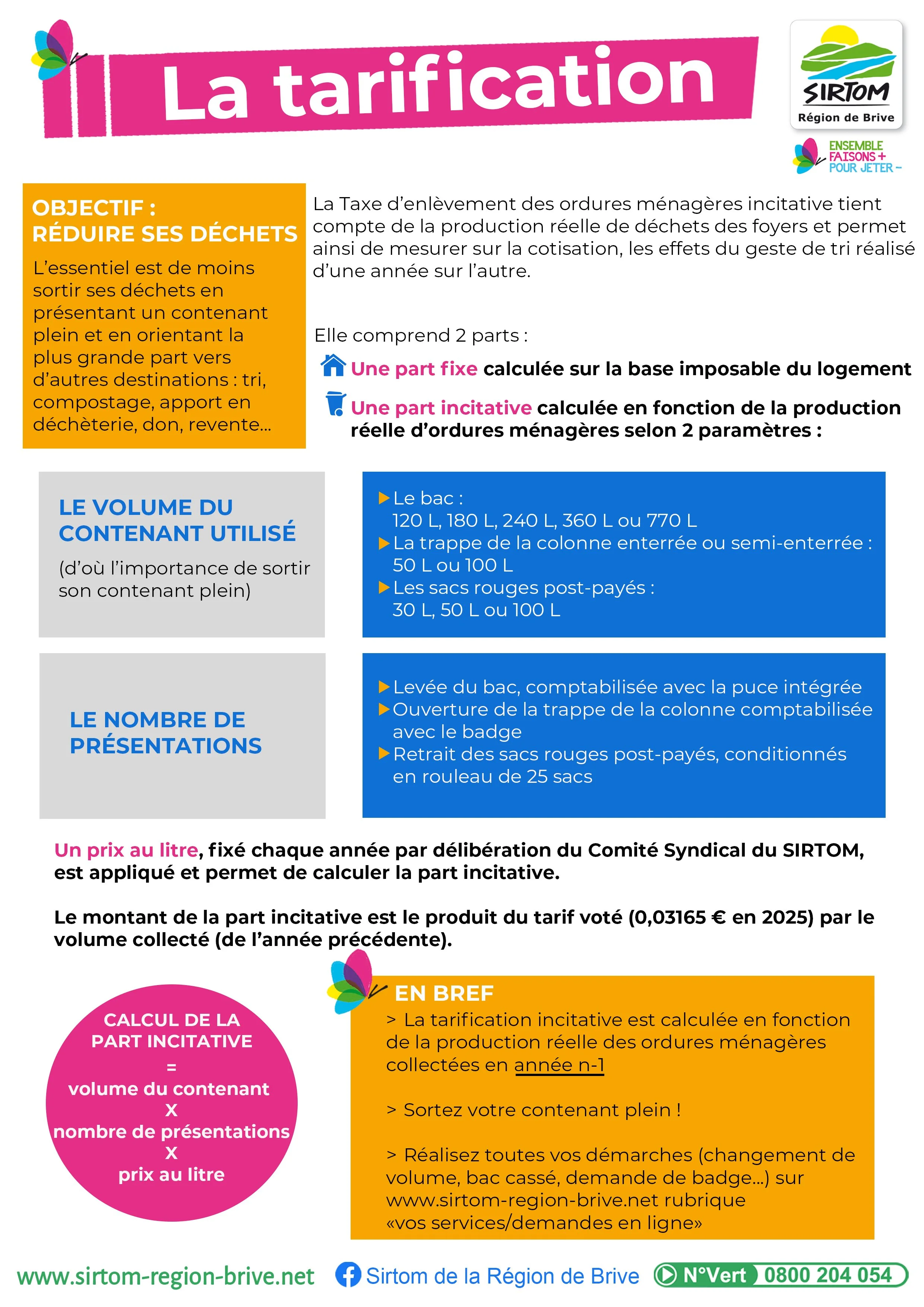 Les services du SIRTOM et le calcul de la tarification incitative
