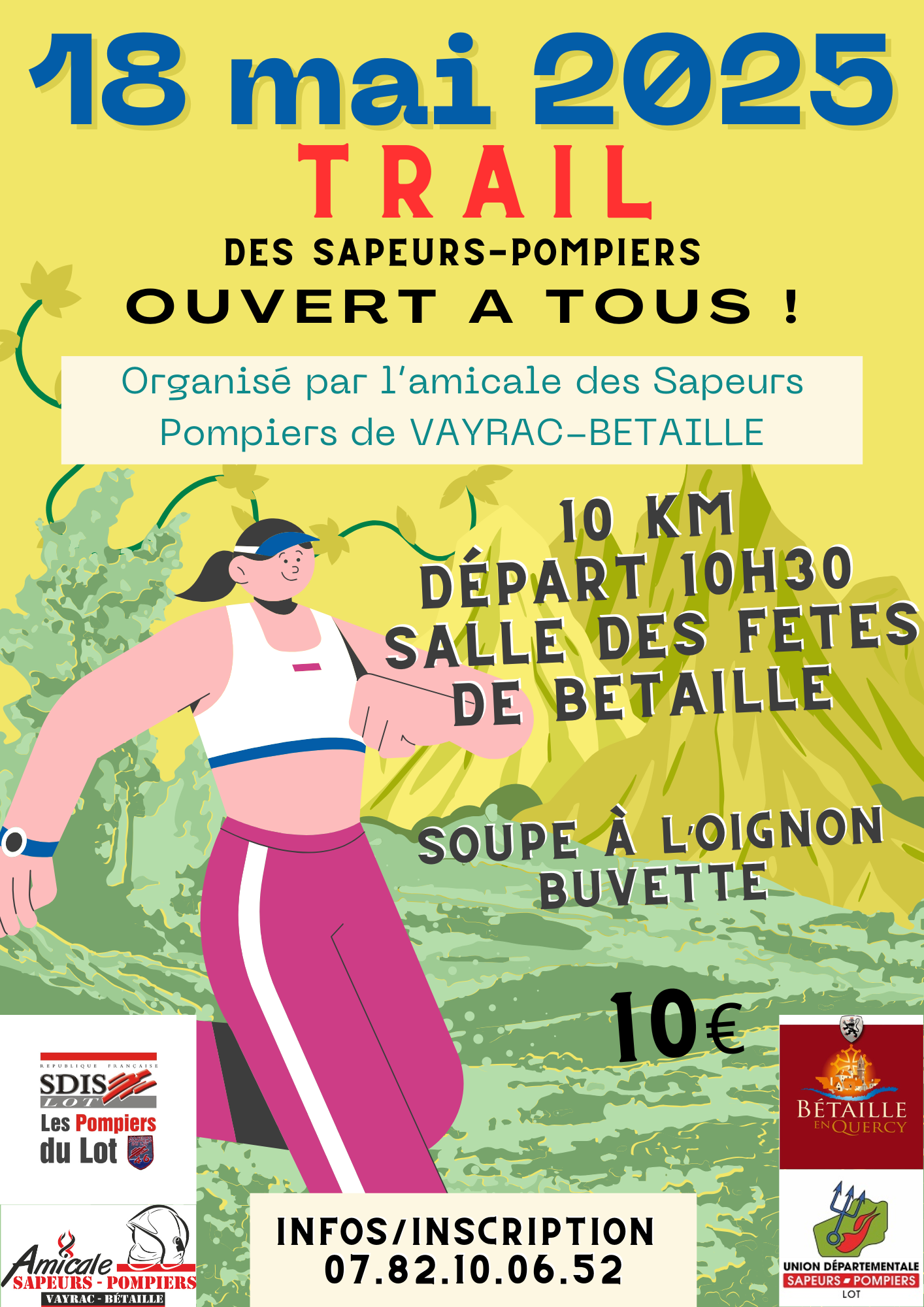 Trail organisé le dimanche 18 mai 2025 par l’Amicale des sapeurs pompiers de Vayrac - Bétaille
