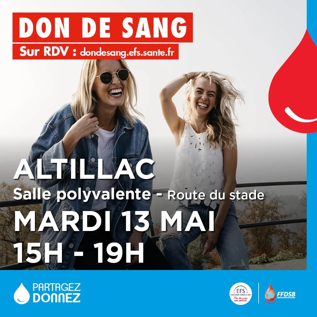 DON DU SANG - Mardi 13 mai 2025 - ALTILLAC