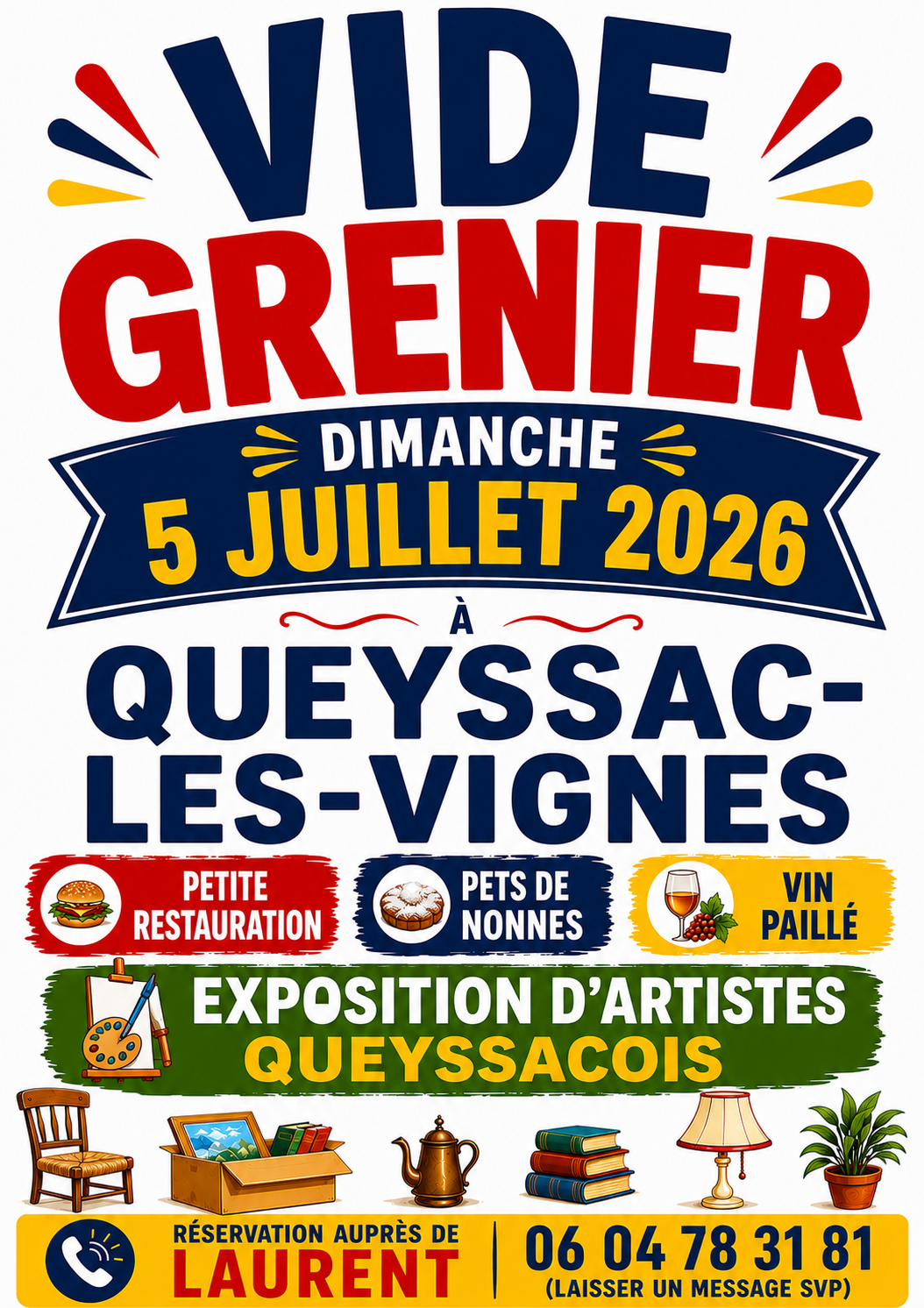 Vide-grenier - Dimanche 05 juillet 2026 - Queyssac-Les-Vignes