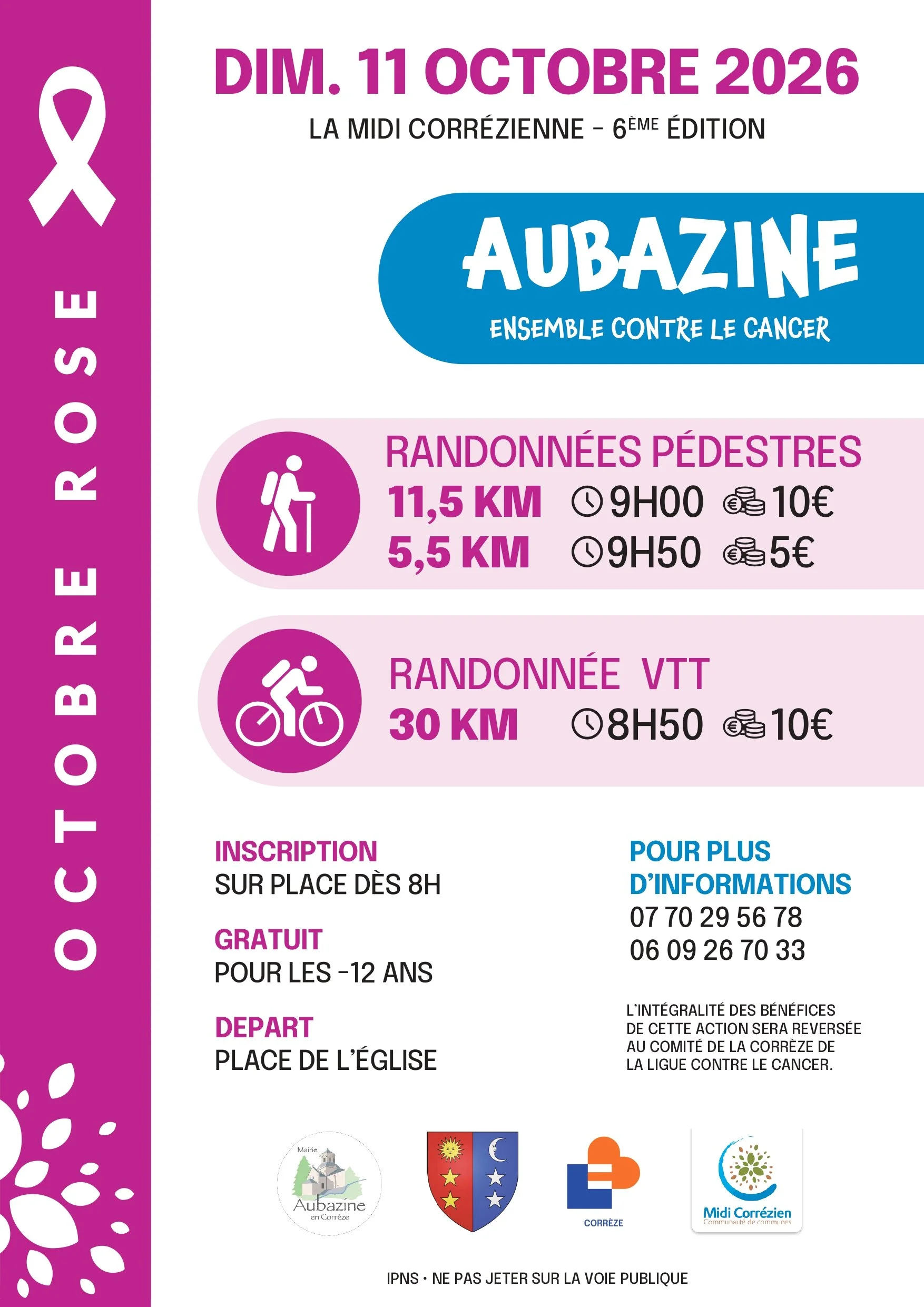 OCTOBRE ROSE - La Midi Corrézienne - 6ème édition - Dimanche 1 octobre 2026