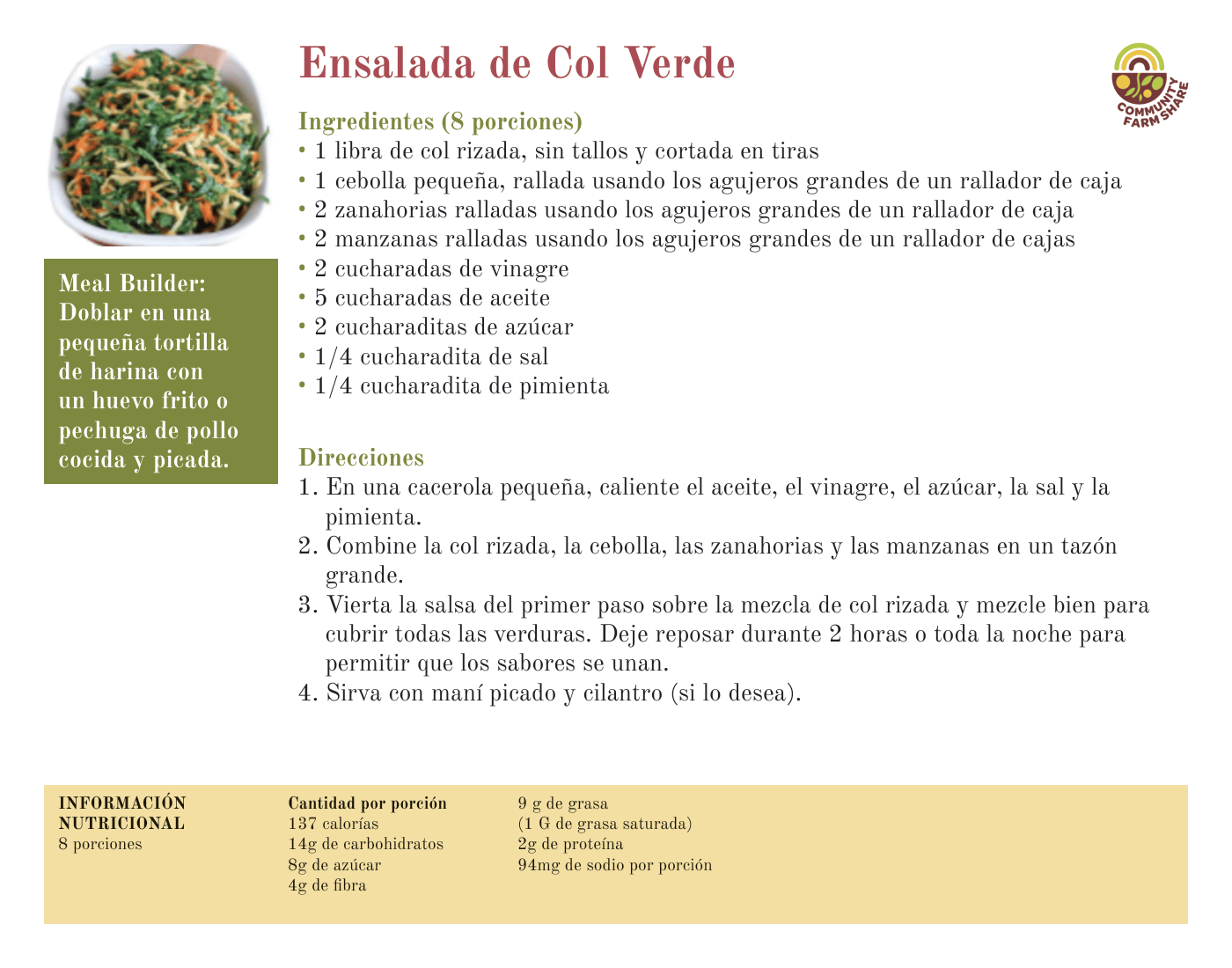 Ensalada de Col Verde