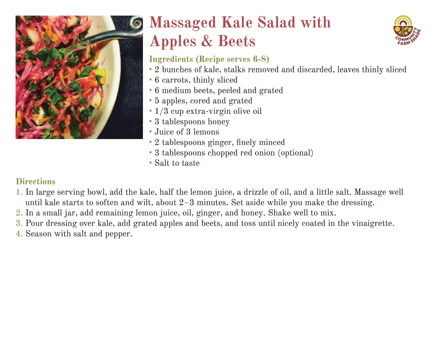 Massaged Kale Salad with Apples & Beets