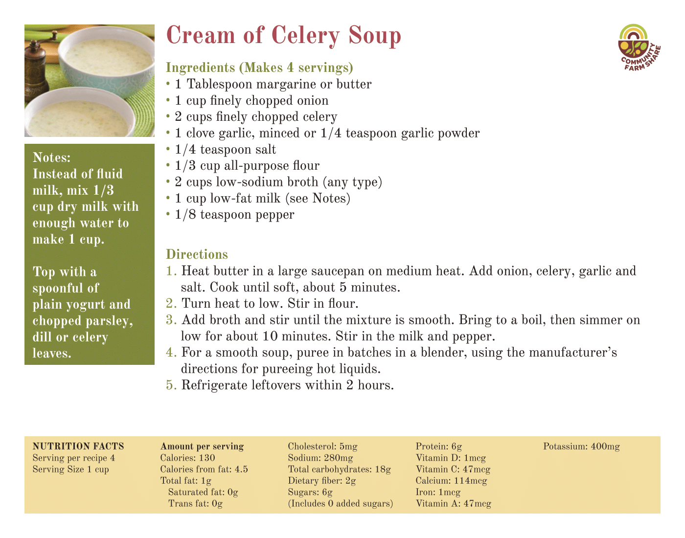 Cream of Celery Soup