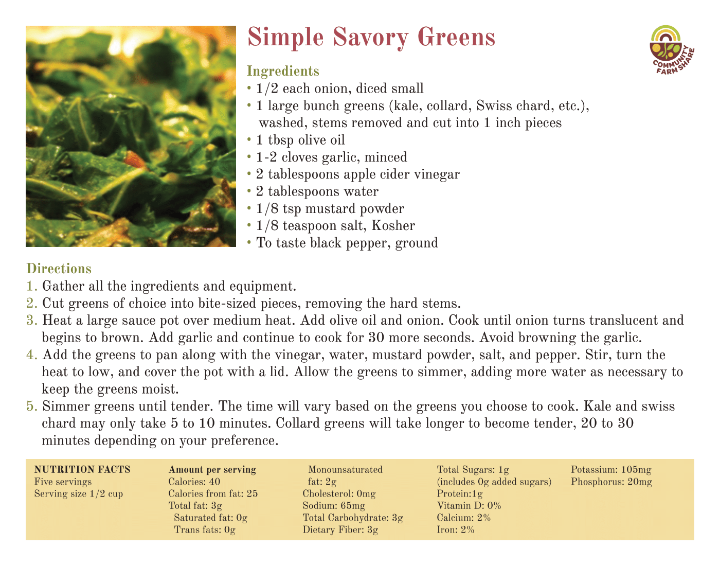 Simple Savory Greens