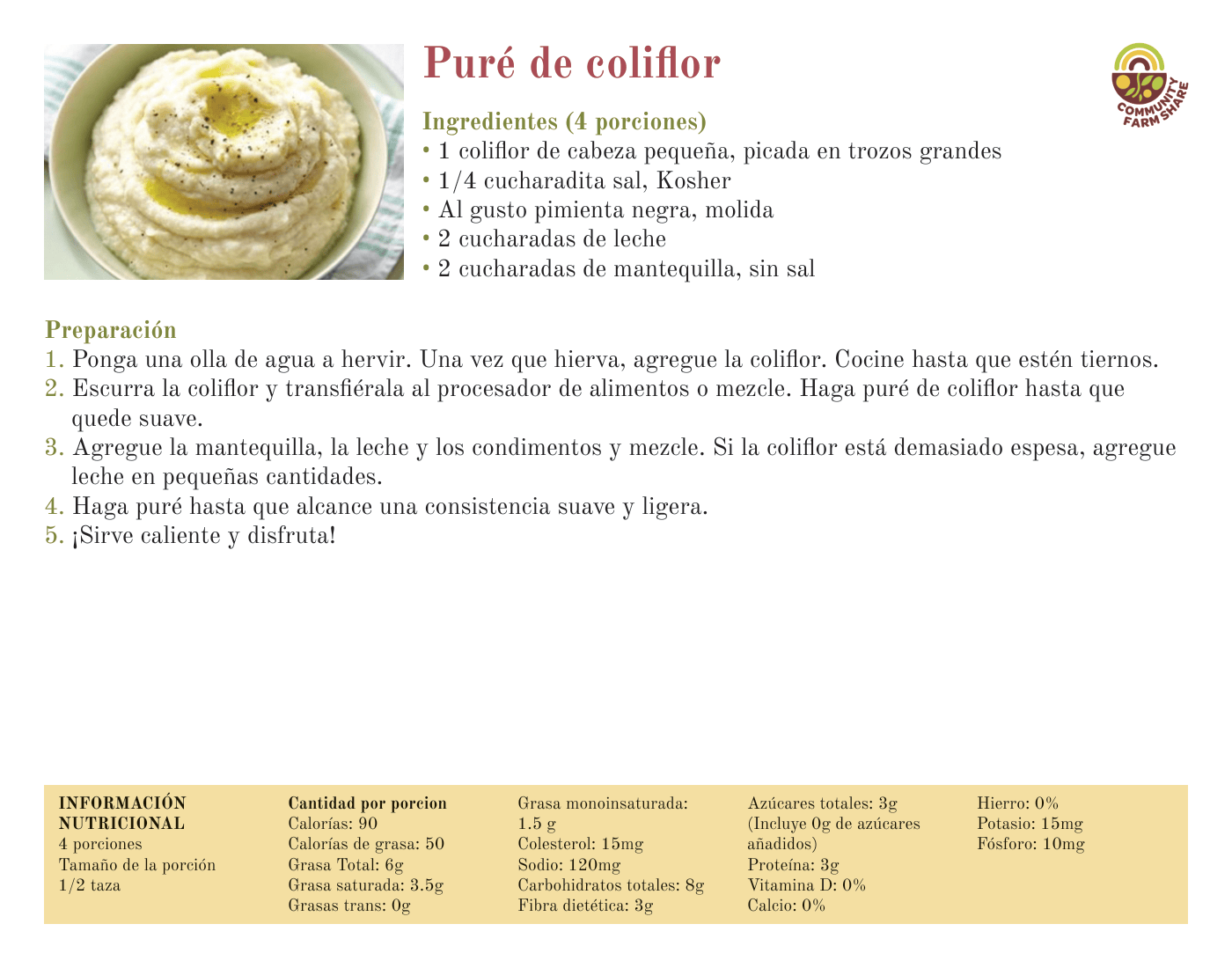 Puré de coliflor