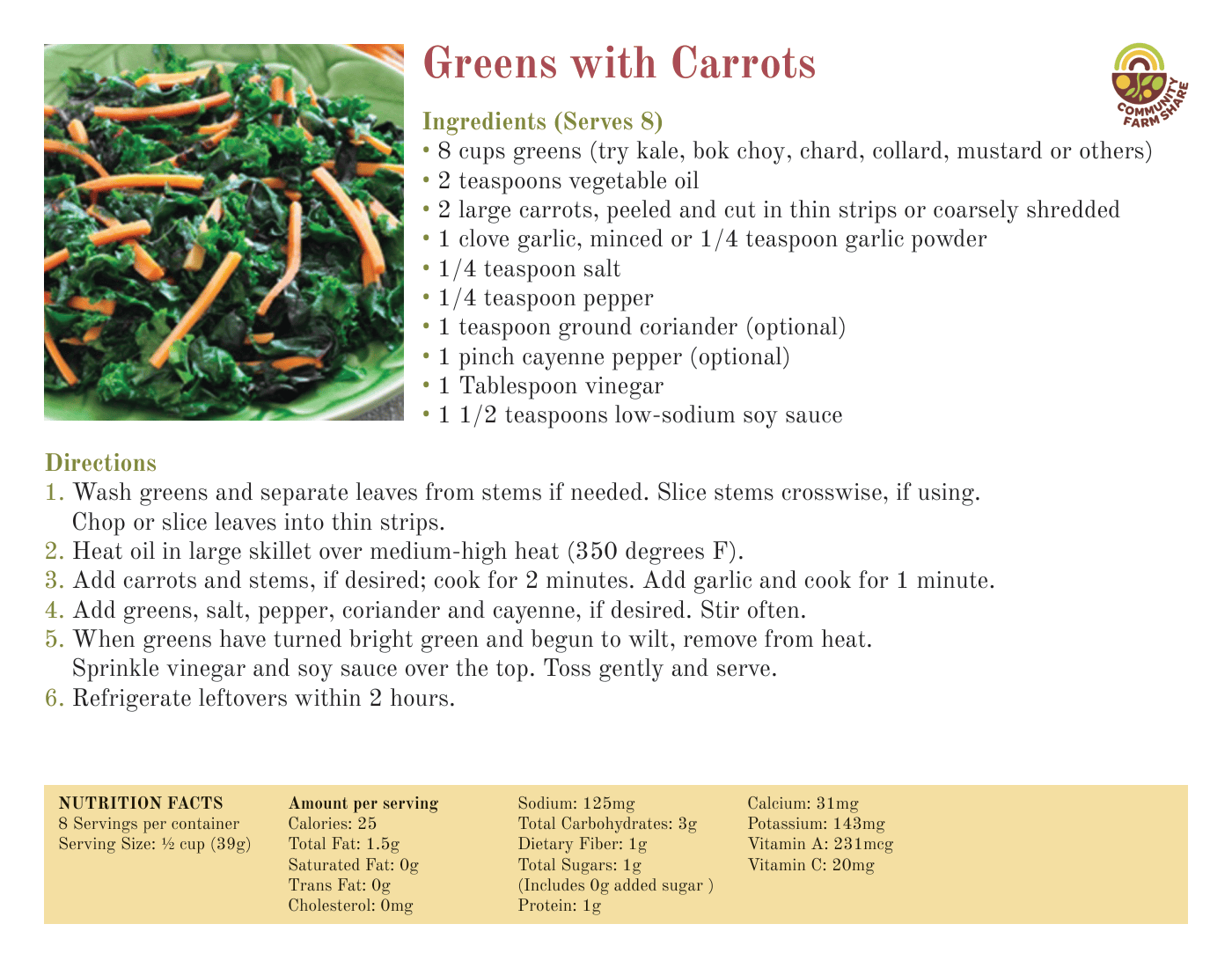 Greens with Carrots