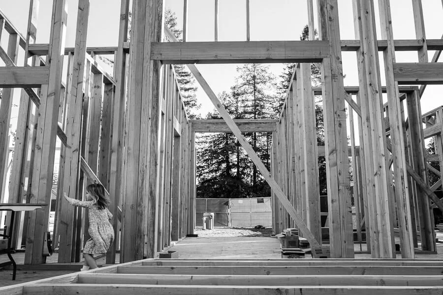 Three girls and a frame – the frame of their new home that is!