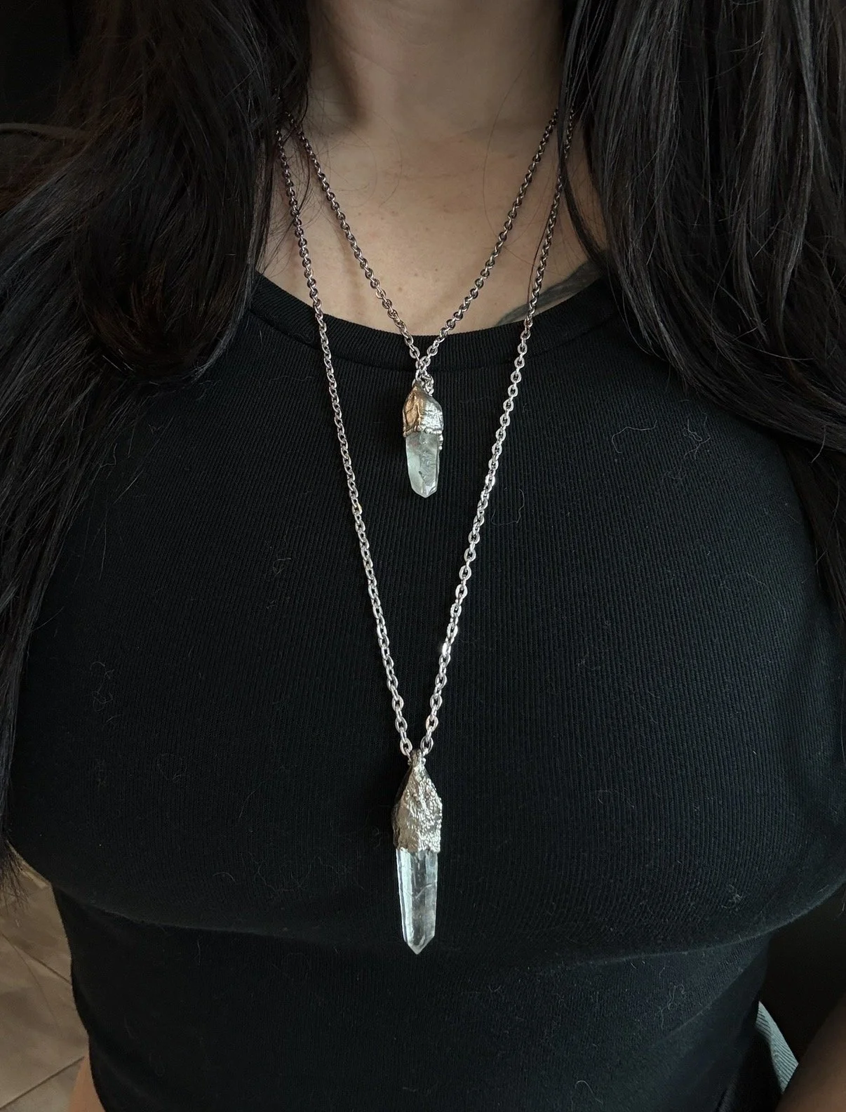 Silver Quartz Pendants