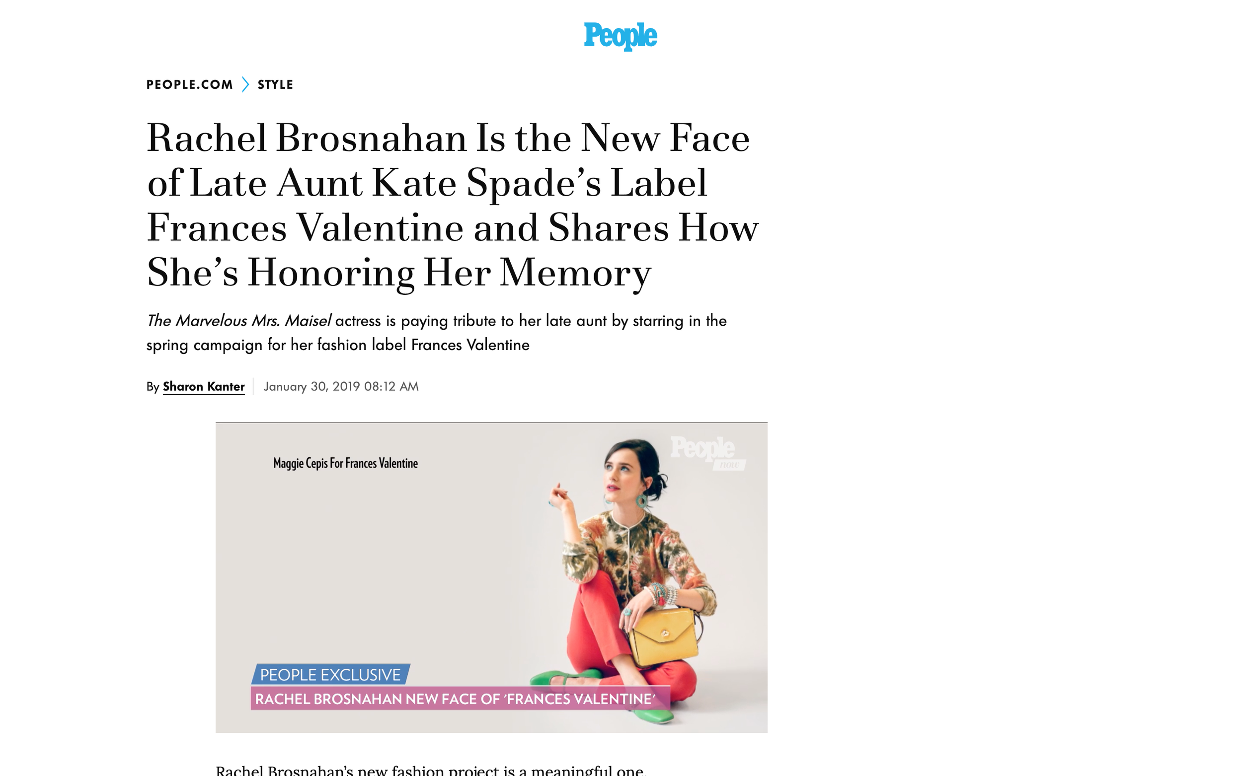 People Magazine, Keeping Kate Spade's Legacy Alive