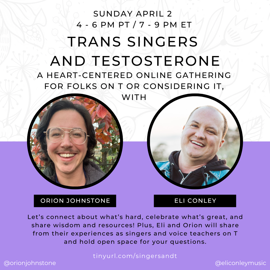 TRANS SINGERS AND TESTOSTERONE: A Heart-Centered Gathering for Folks on ...