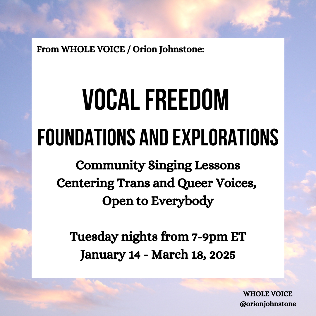 VOCAL FREEDOM Foundations and Explorations: Jan-March Real Time Community Cohort