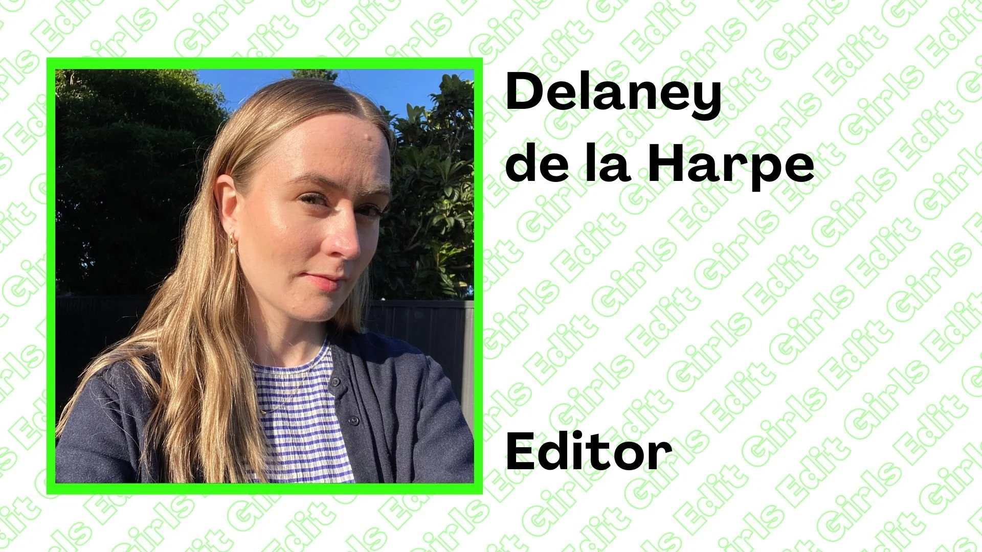 Delaney de la Harpe - Editor