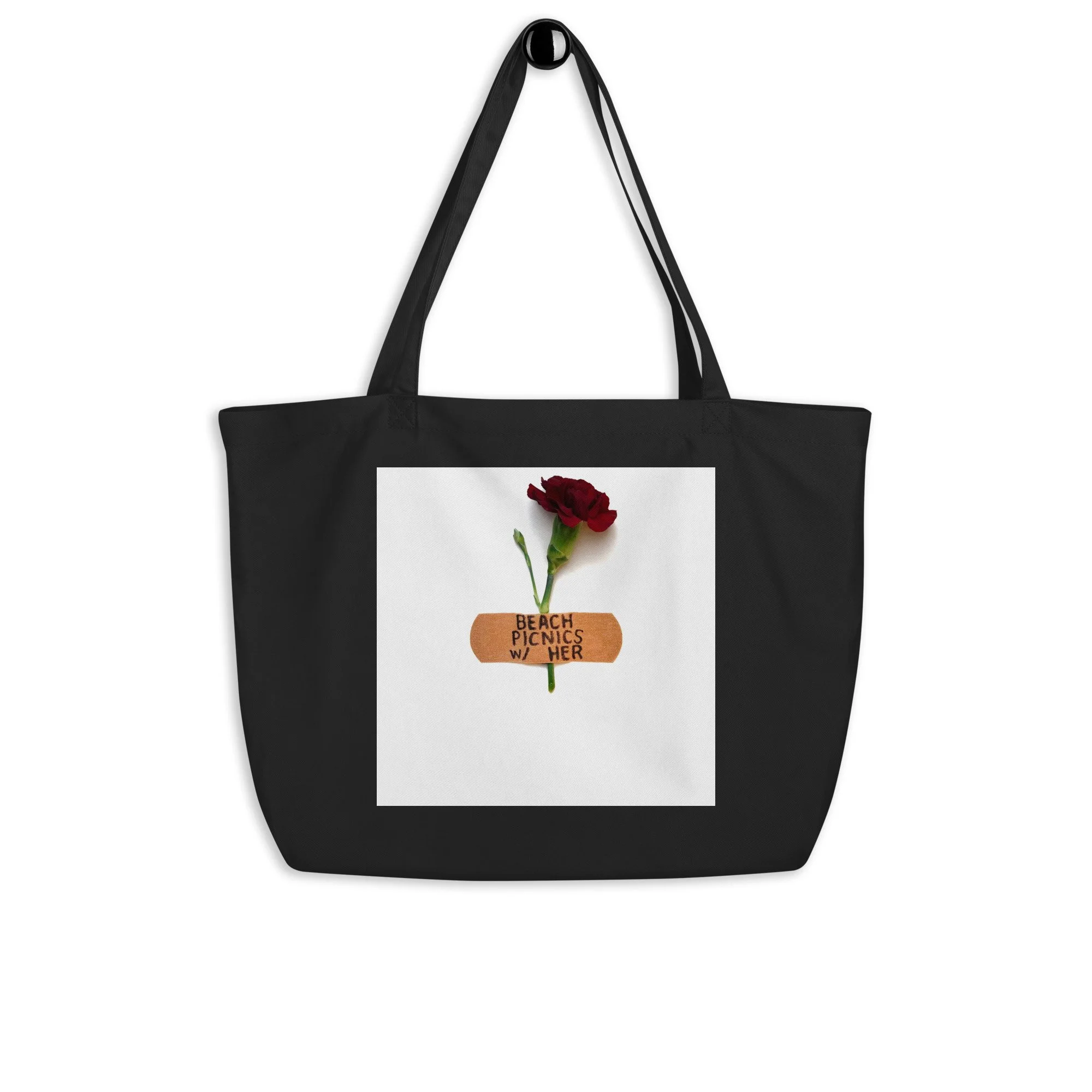 Beach Picnics w/ Her Large organic tote bag