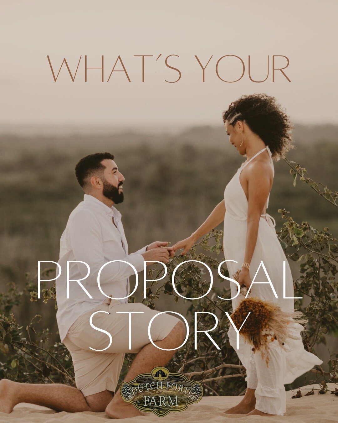 Every love story begins with a magical moment! 💖✨ Share your proposal story with us and let's start planning the next chapter of your journey together at Dutch Ford Farm.  #ProposalStory #LoveBeginnings #DutchFordLoveStories