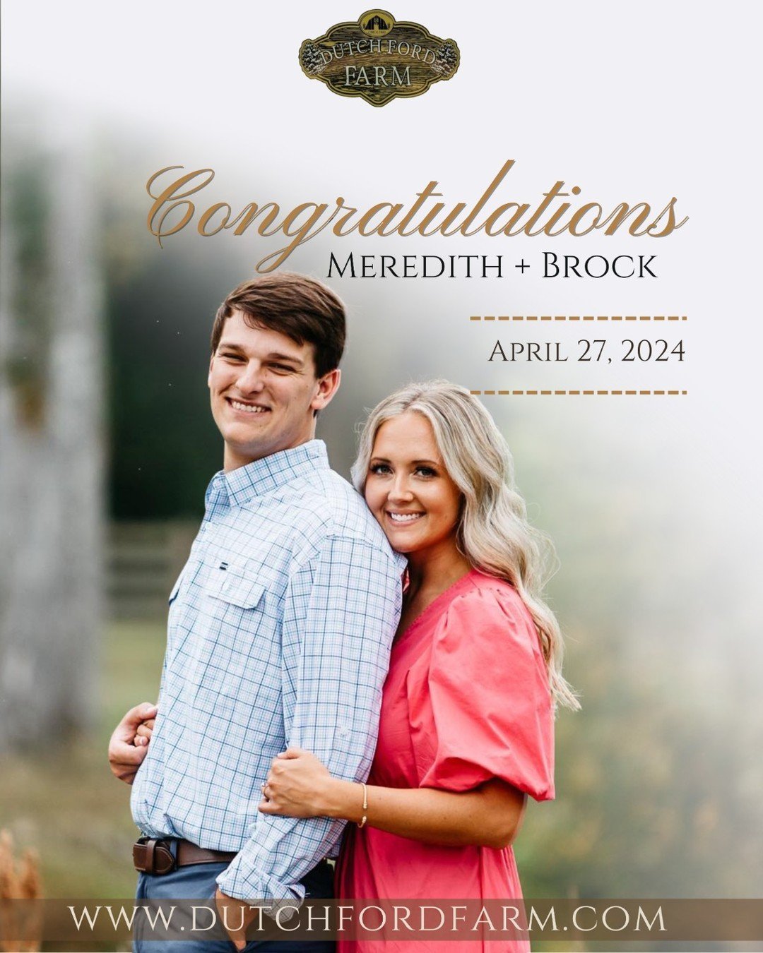 Heartfelt congratulations🥂 to Brock and Meredith on your wedding day! It's a true honor for Dutch Ford Farm to be part of this milestone in your ❤️love story. May your life together be filled with love and happiness!!! #DestinationWedding #DreamEsca