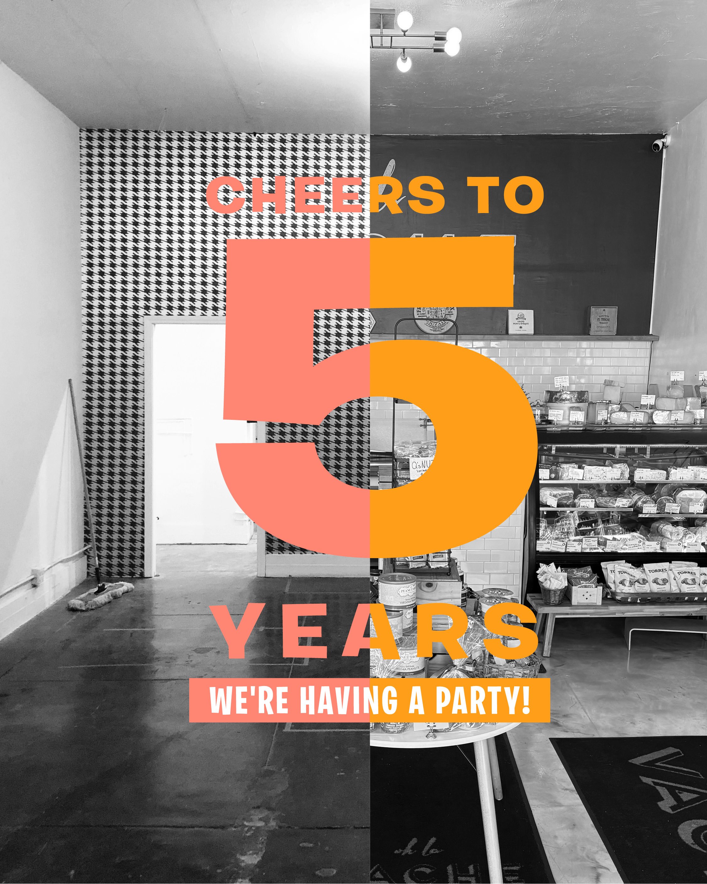 Cheers to 5 Years split image photo