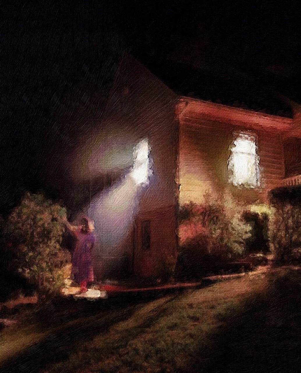 Night-time Hysteria, California, 2018, oil on canvas.