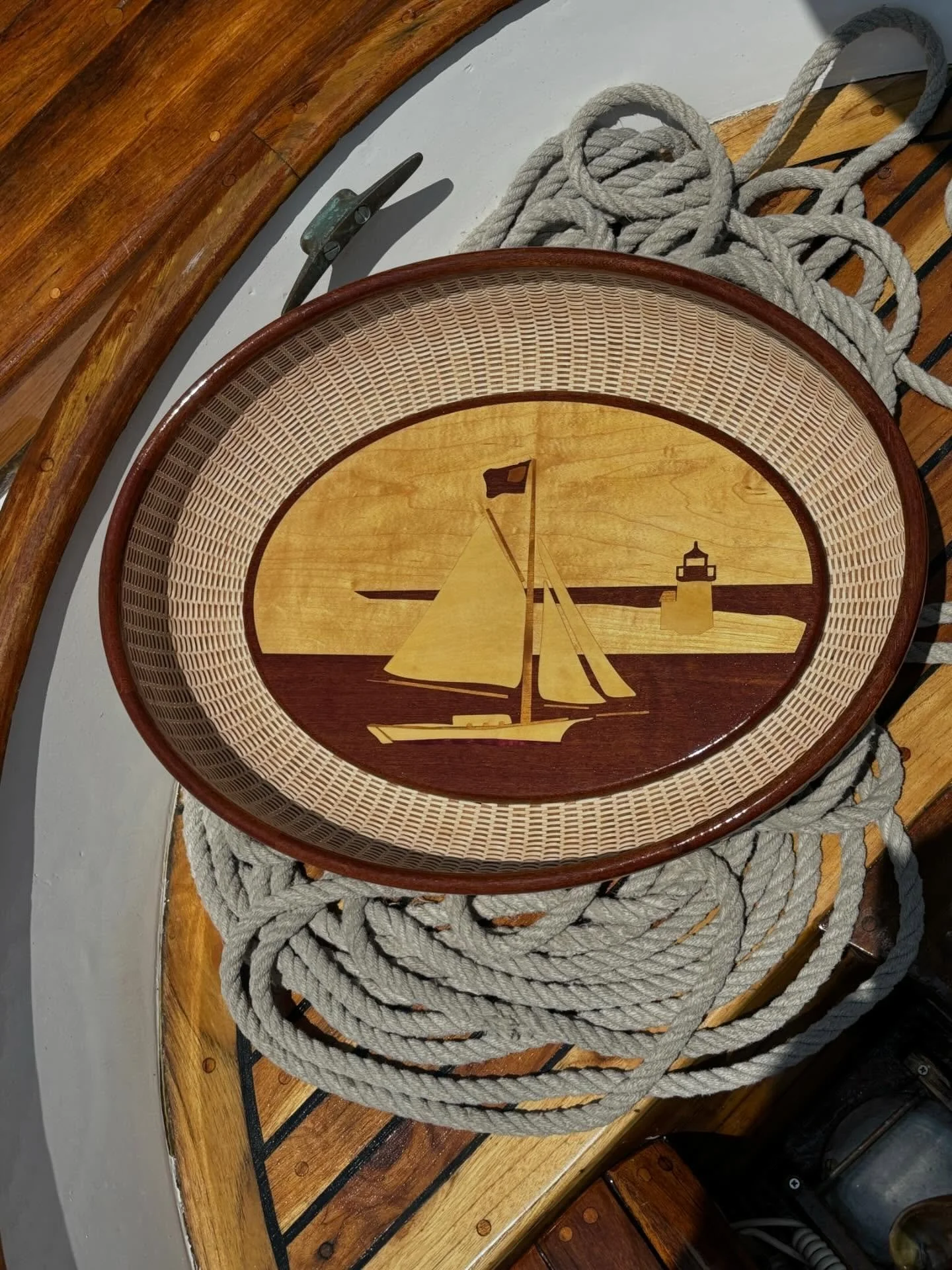 One of the most spectacular gifts we&rsquo;ve ever received. @karenpalmer07 wove this basket for us. We cannot begin to describe the craftsmanship and attention to detail. Her generosity is overwhelming. This will be a treasured family heirloom. Than