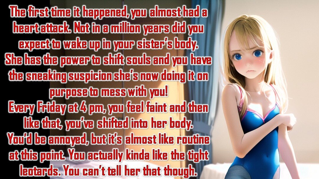 Sister Shift Part 1

#genderbend #tgtf #tgcaptions #tgcaption #bodyswap #feminization #m2f #boy2girl #bodyswitch #lifeswap #bodyswapping #tgcaps #genderplaybooks #genderbender