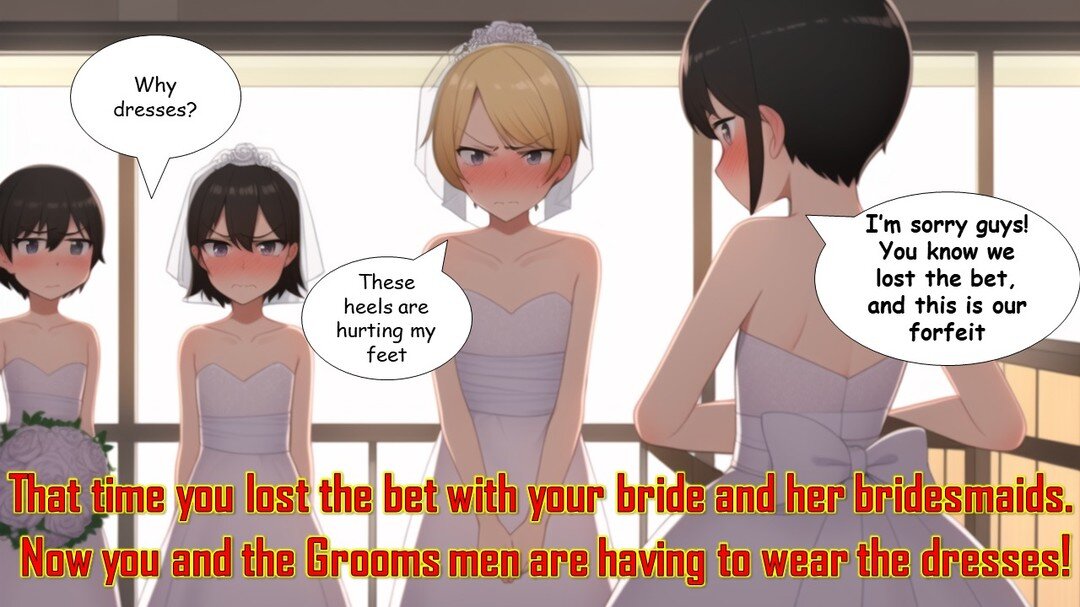 The Wedding Forfiet!

#crossdressing #m2f #feminization #forcedfem #sissy #sissyfication #genderbend #genderswap #tgtf #tgcaptions #tgcaption #femboy #genderplaybooks