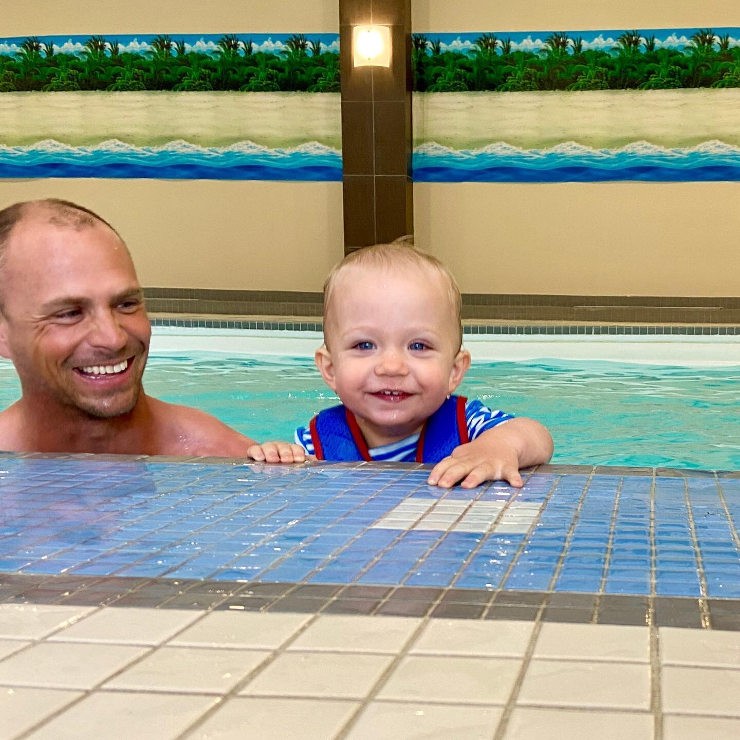 Pool &gt; Everything Else.  How Lilly got so brave in the water I&rsquo;ll never know&hellip;.oh wait- Wild Second Child 😜 
&bull;
Pool: At the @calgarymarriott 
&bull;
Never Tiring Pool Dad: @sosmoothsweeney 
&bull;

#partner #hosted #Family #Famil