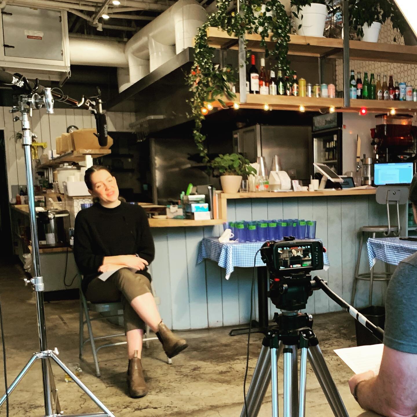 Interviewing @kt_connors of @oregonindprestaurants for our Documentary. Very insightful interview... can&rsquo;t wait to share it. #pdxfilmmaking #documentaryfilm #eatlocal #orderlocal