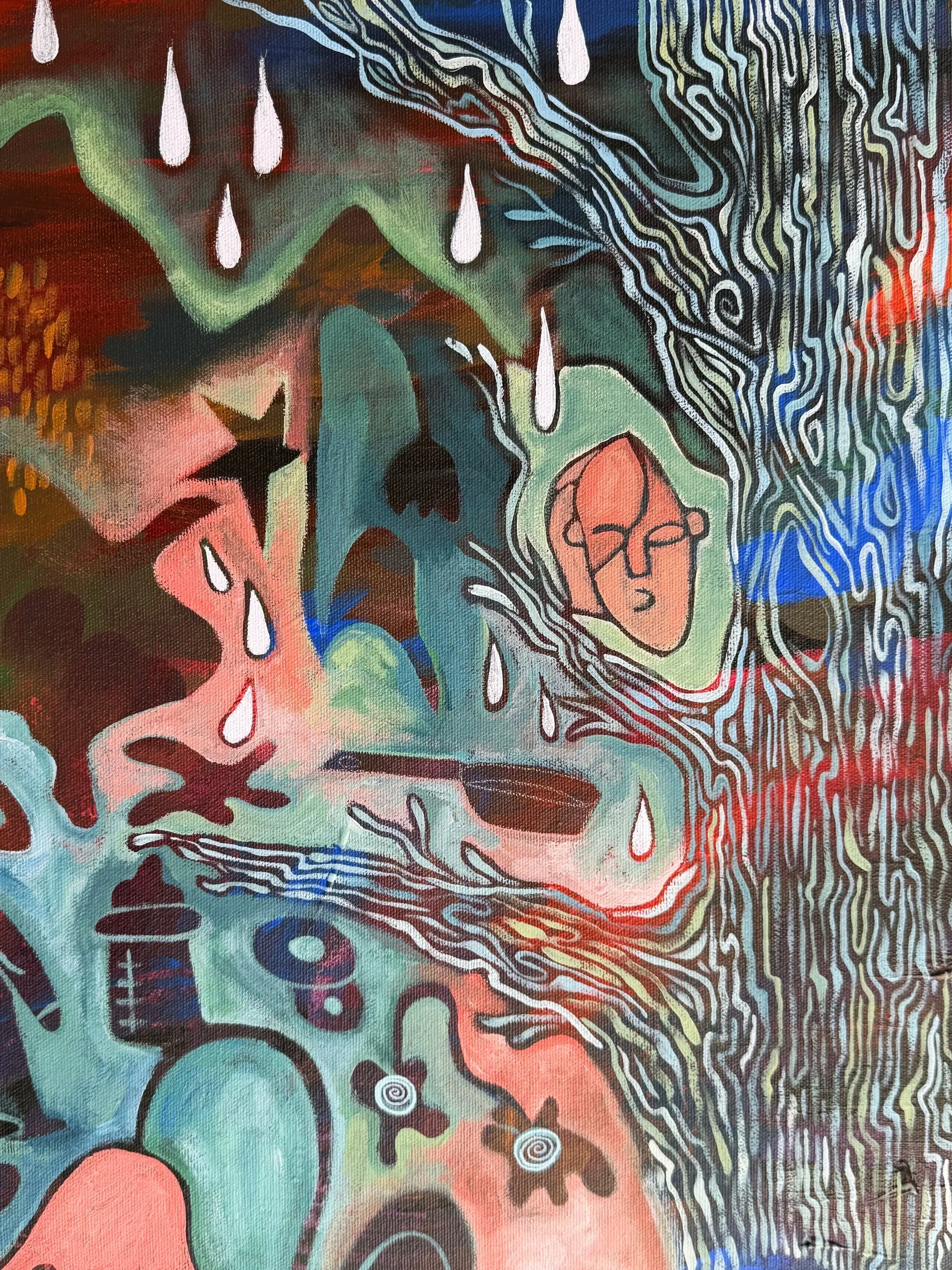 detail of Big Girl Painting 40"X 30"Acrylic on canvas. 2026