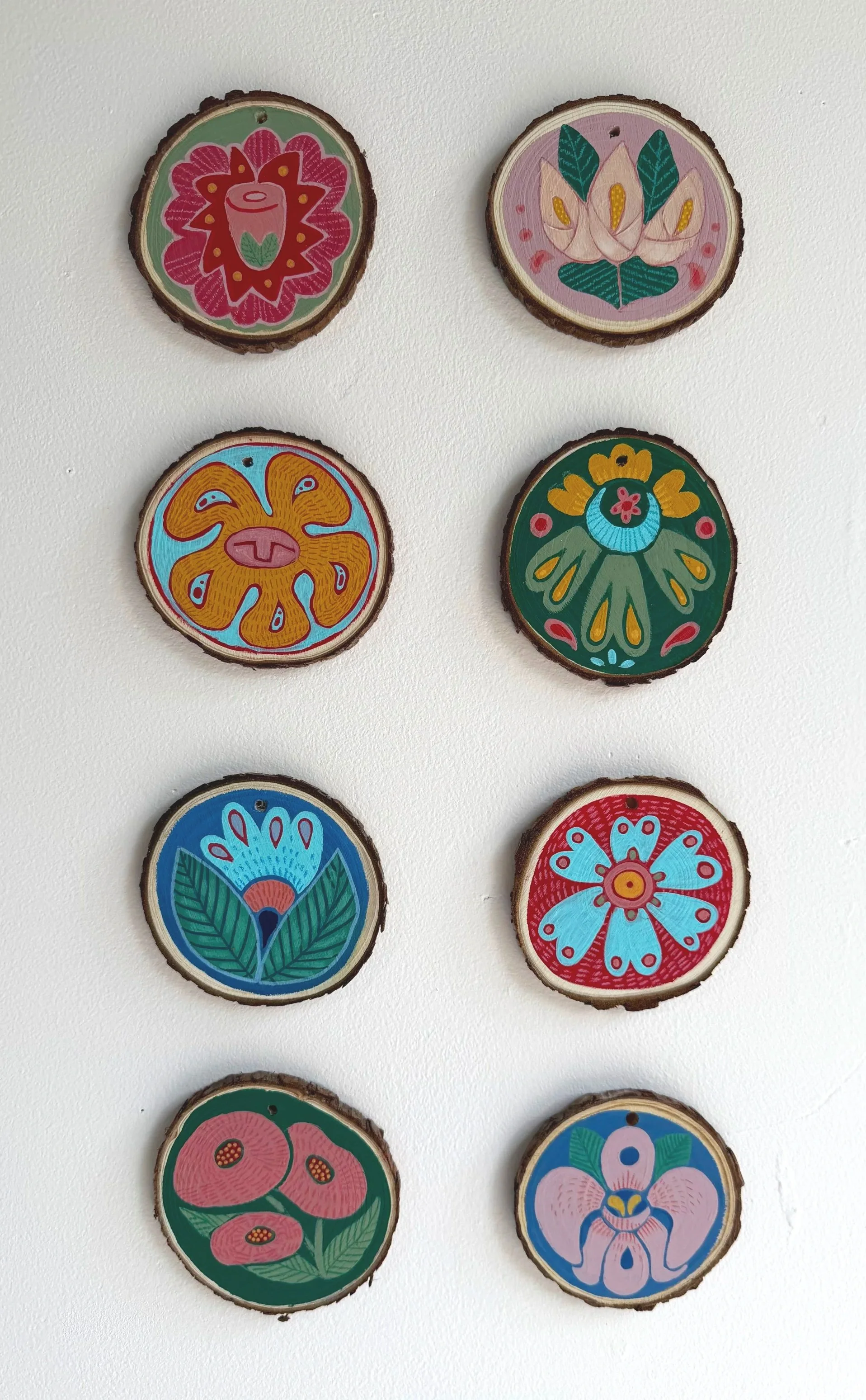 Painted Flowers, Acrylic on wood. 2026